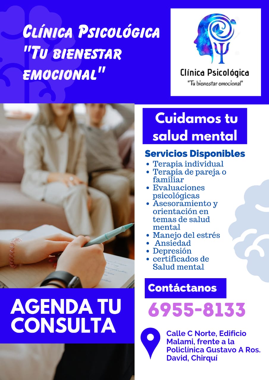 Clínica Psicológica Tu Bienestar Emocional David-Chiriquí.